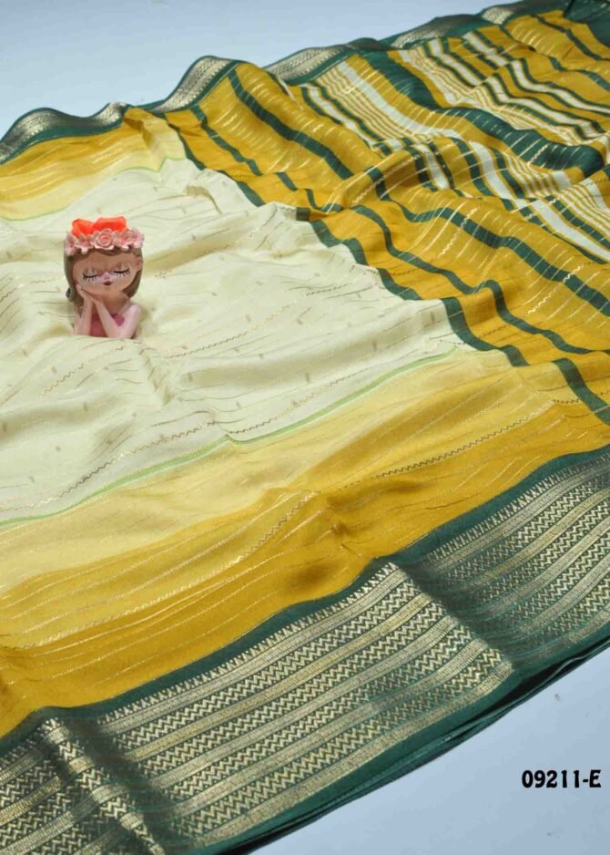 Dakshitha -09211-E  Mustard Color New Arrival Elagant Look Moss Chiffon Saree CM1284347 (LR5D)