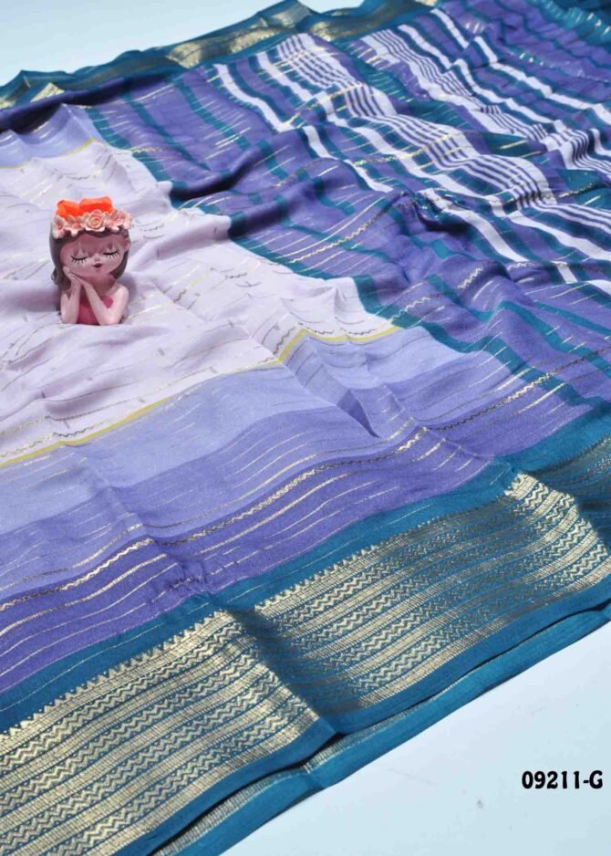 Dakshitha -09211-G  LightLavender Color New Arrival Elagant Look Moss Chiffon Saree CM1284347 (LR5D)