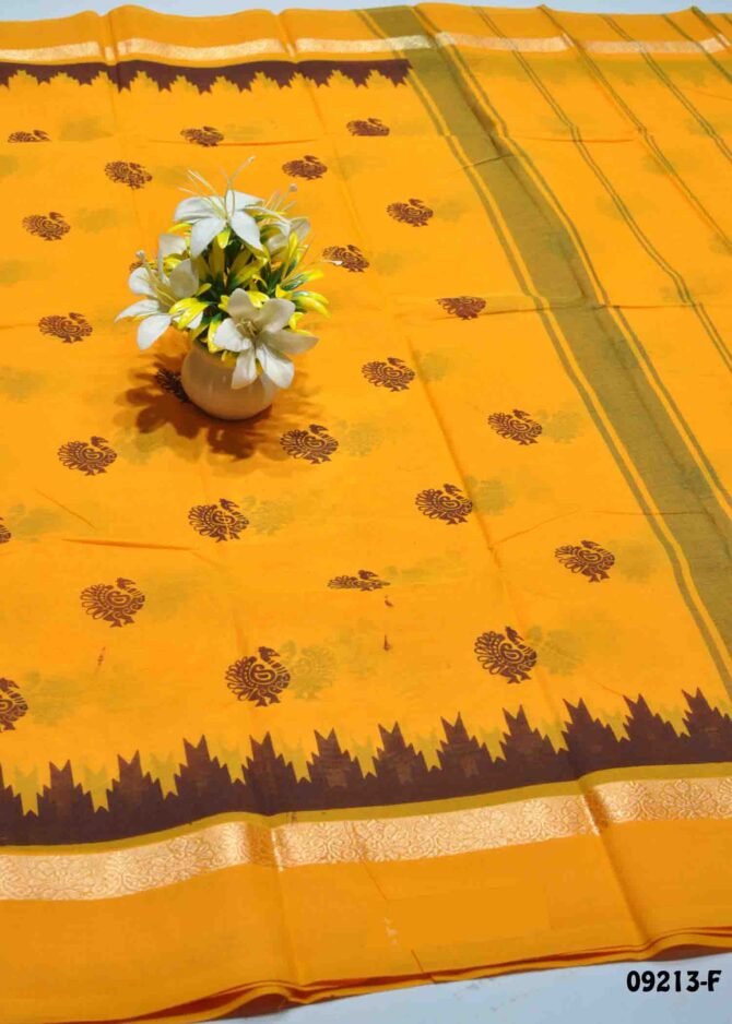 Adhishri -09213-F   Yellow Color Chettinad Cotton Saree CM1283951 [LR13C]