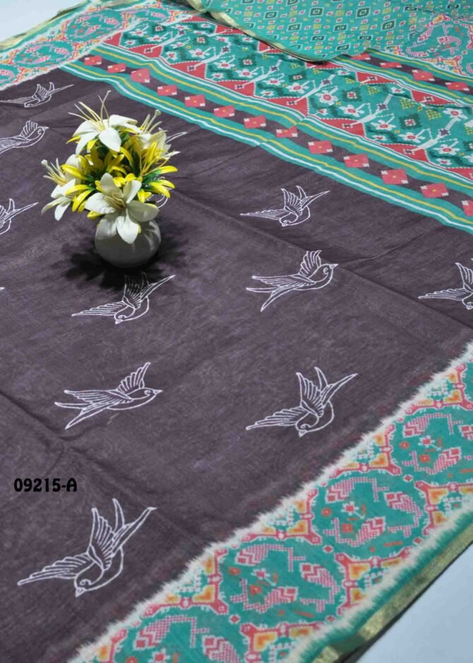 Rithika -09215-A  Pansy Purple Color Stylish Linen Cotton Saree CM1282462 (LR5C)