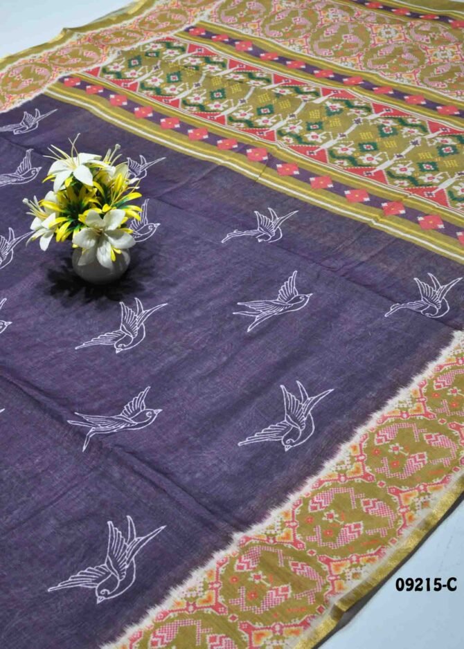 Rithika -09215-C  GrapePurple Color Stylish Linen Cotton Saree CM1282462 (LR5C)