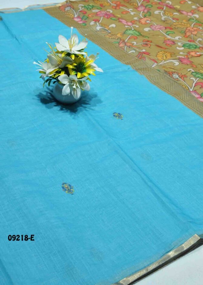Uthra -09218-E  SkyBlue Color Stylish Plain Linen Cotton Saree CM1282084 (LR5C)