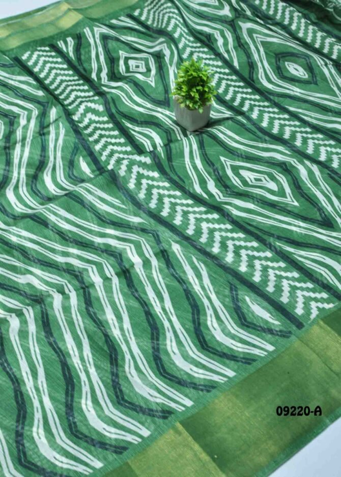 Ekshitha -09220-A  Green Color Simply Synthetic Cotton Saree CM1282389 (LR5C)