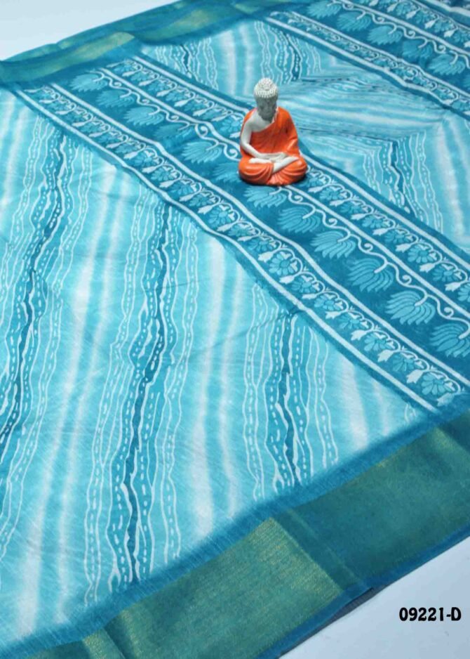 Hanisha -09221-D  SkyBlue Color Simply Synthetic Cotton Saree CM1282389 (LR5C)