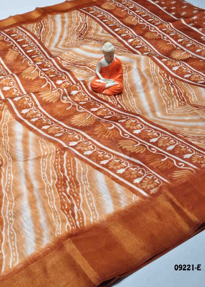 Hanisha -09221-E  Brown Color Simply Synthetic Cotton Saree CM1282389 (LR5C)