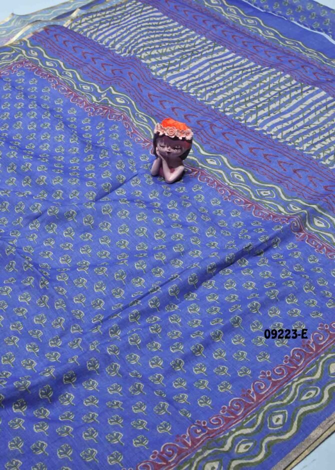 Samiksha -09223-E  CobaltBlue Color Stylish Linen Cotton Saree CM1282462 (LR5D)