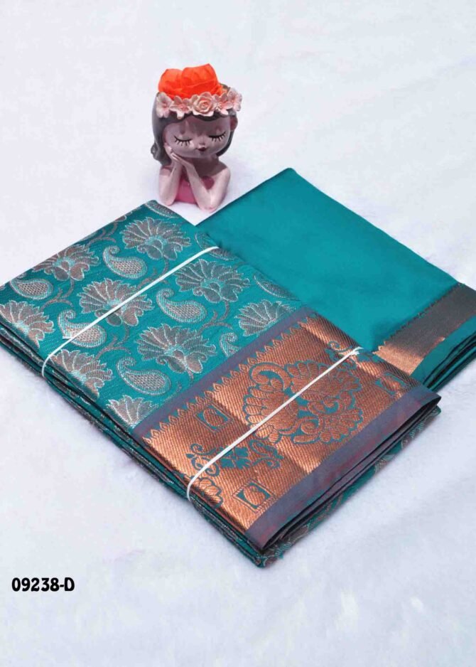 Thanvika-09238-D  PineGreen Color Unstitched Traditional Wear Banarasi Pavadai Sattai Upto 8 to 15 Year CM1286244 (LR3C)