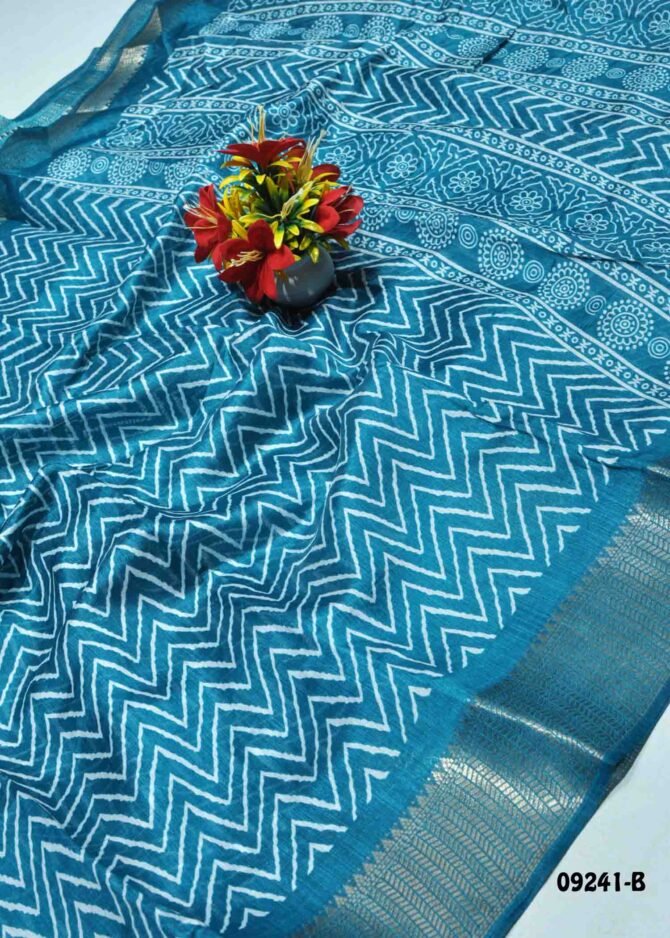 Jayshuky -09241-B  SkyBlue Color Simply Synthetic Cotton Saree CM1285243 (LR5C)