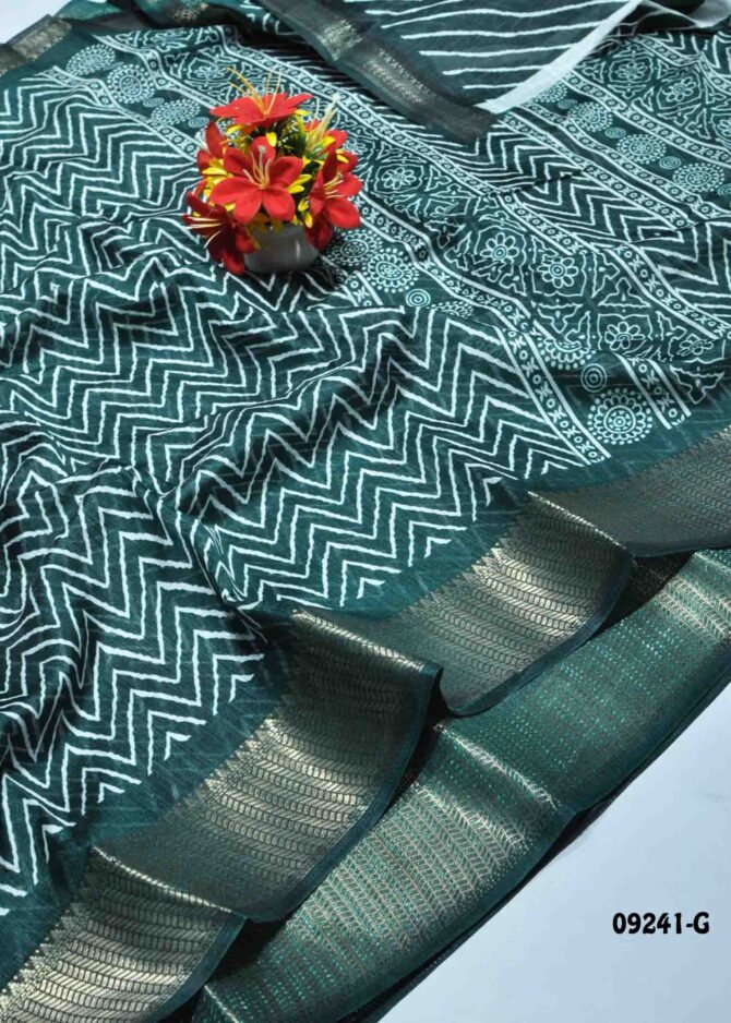 Jayshuky -09241-G  Green Color Simply Synthetic Cotton Saree CM1285243 (LR5C)