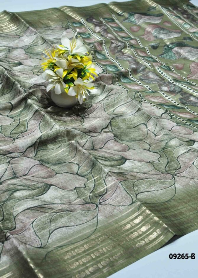 Deeksha -09265-B  Green Color New Arrival Elagant Look Moss Chiffon Saree CM1285395 (LR7C)