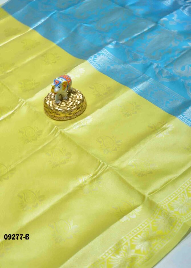 Kadambari - 09277-B  LimeYellow Color Elagant Banarasi Saree CM1283433 (LR2B)