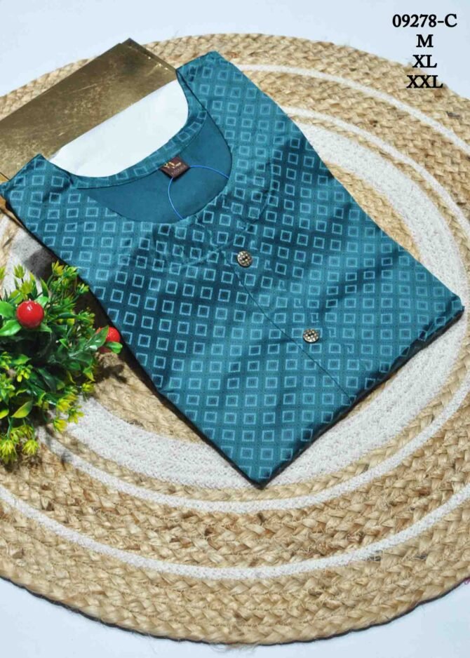 Amirtha - 09278-C  Peacockblue Color Satin Cotton Readymade Kurti CM1289039 (LR1B)