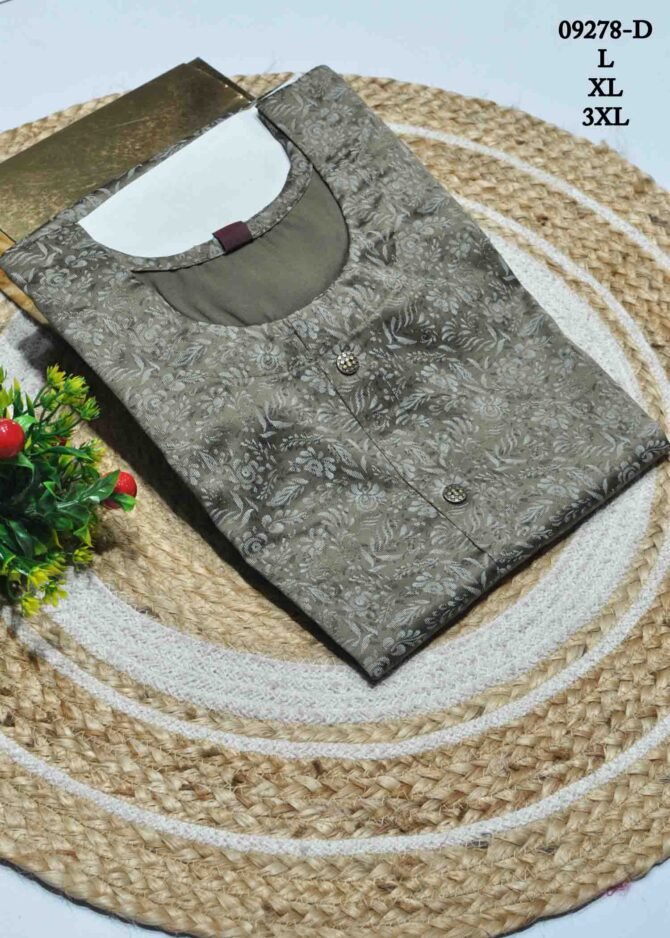 Amirtha - 09278-D  DuskBrown Color Satin Cotton Readymade Kurti CM1289039 (LR1B)