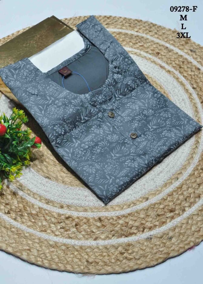 Amirtha - 09278-F  Grey Color Satin Cotton Readymade Kurti CM1289039 (LR1B)