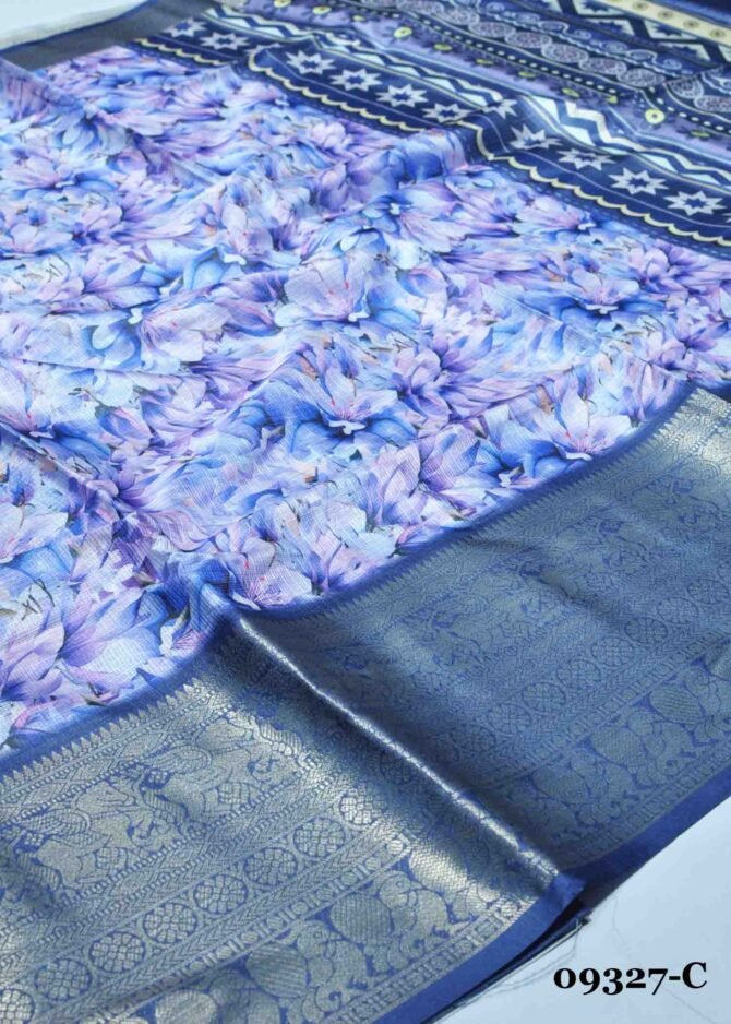 Rishika -09327-C Blue Color Excellent Jute Cotton Saree CM1252984 (RR7B)