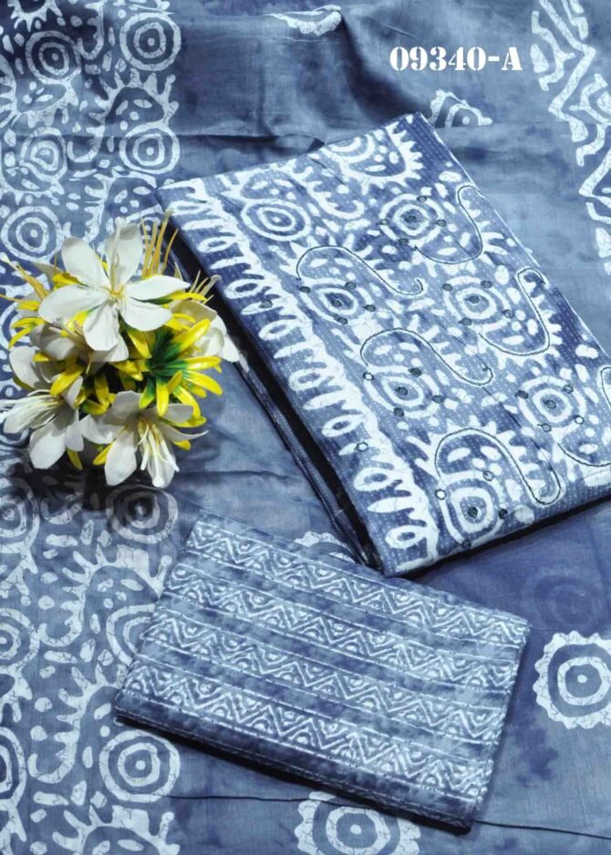Diyasri -09340-A Cloudy Grey Color Cotton Salwar Material CM1288101 (LR2B)