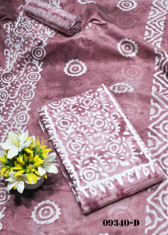 Diyasri -09340-D Rosewood Pink Color Cotton Salwar Material CM1288101 (LR2B)