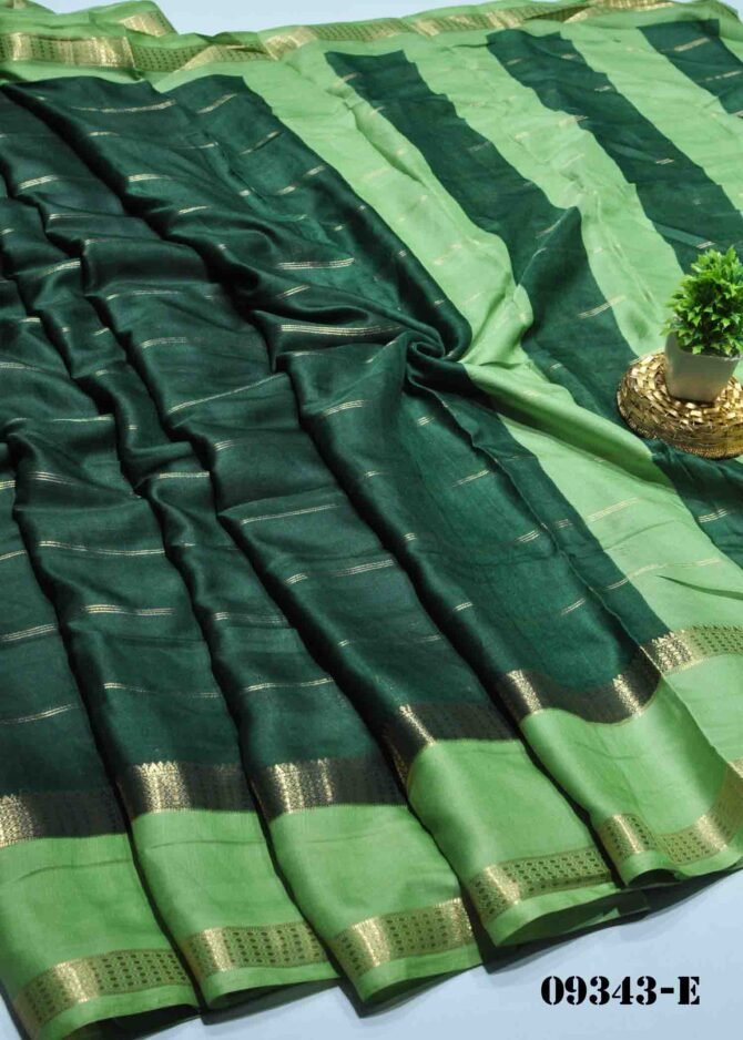 Madhavi -09343-E Dark Green Color Simple Look Moss Chiffon Saree CM1291994 [LR7C]