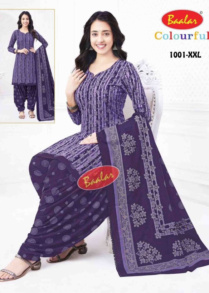 Baalar Colourful  -1001-XXL   Violet Color Readymade Pure Cotton Salwar CM1292211 (LR2B)