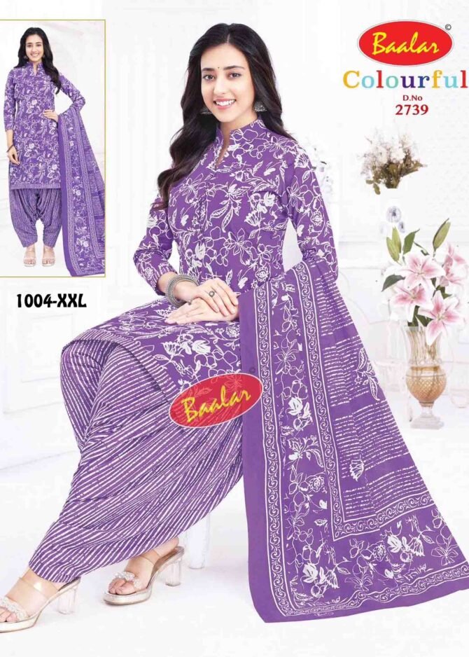 Baalar Colourful  -1004-XXL   Violet Color Readymade Pure Cotton Salwar CM1292211 (LR2B)