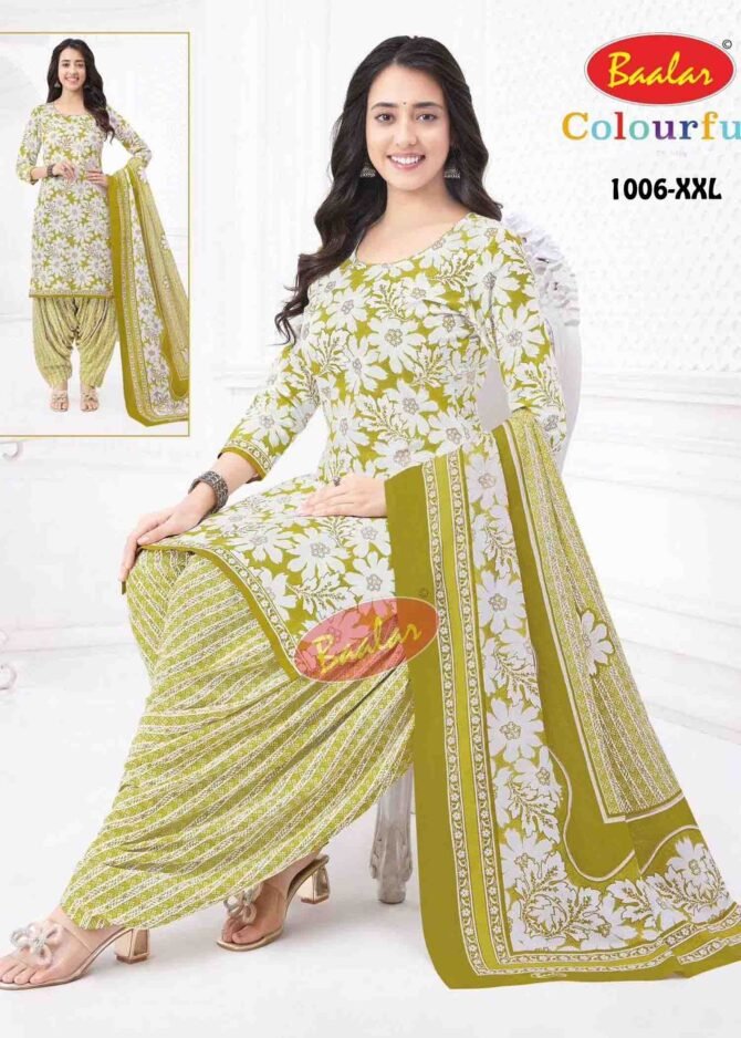 Baalar Colourful  -1006-XXL   TeaGreen Color Readymade Pure Cotton Salwar CM1292211 (LR2B)