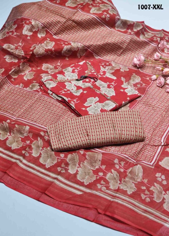 Baalar Colourful  -1007-XXL   BrightRed Color Readymade Pure Cotton Salwar CM1292211 (LR2B)