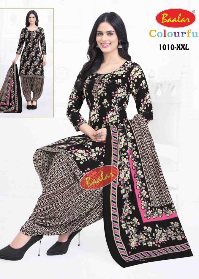 Baalar Colourful  -1010-XXL   Black Color Readymade Pure Cotton Salwar CM1292211 (LR2B)