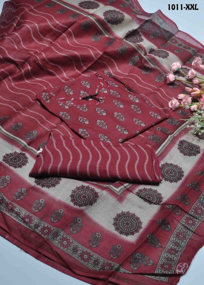 Baalar Colourful  -1011-XXL   Maroon Color Readymade Pure Cotton Salwar CM1292211 (LR2B)