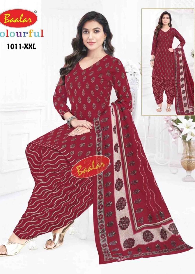 Baalar Colourful  -1011-XXL   Maroon Color Readymade Pure Cotton Salwar CM1292211 (LR2B)