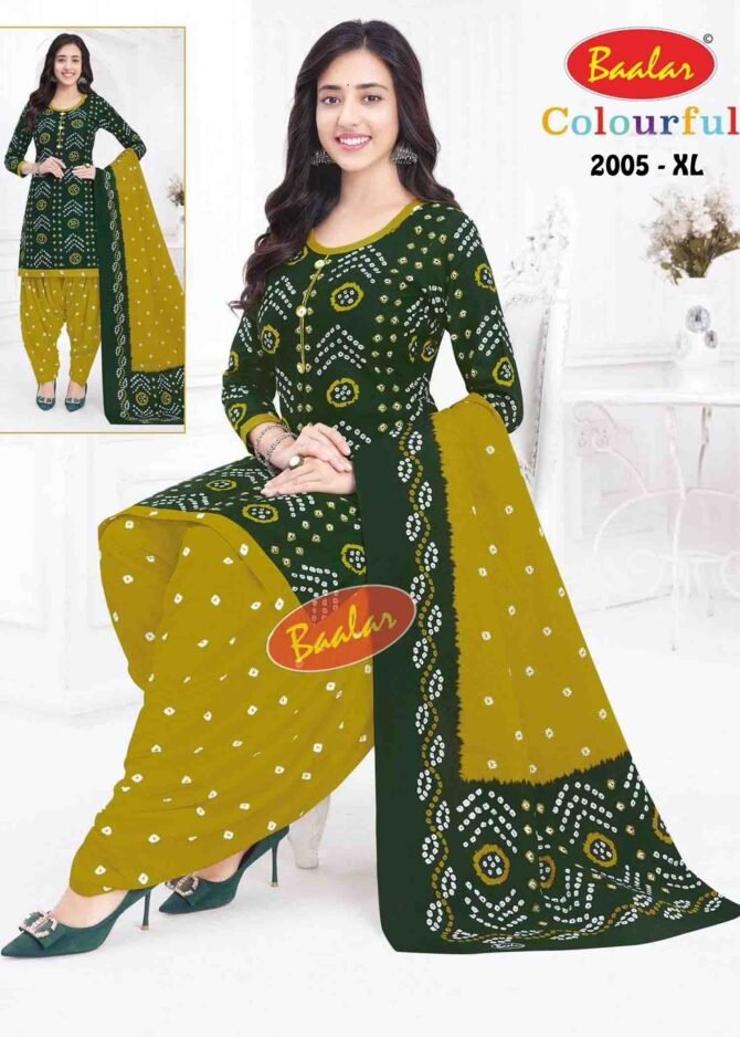 Baalar Colourful 2 -2005-XL   DarkGreen Color Readymade Pure Cotton Salwar CM1292211 (LR2B)
