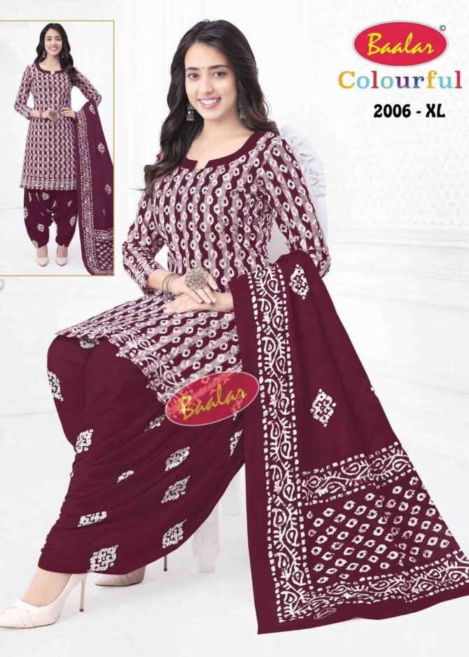 Baalar Colourful 2 -2006-XL   Purple Color Readymade Pure Cotton Salwar CM1292211 (LR2B)