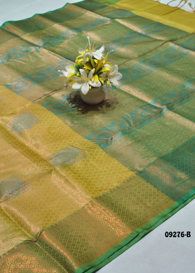 Kunthavai - 09276-B  TeaGreen Color Traditional Wear Cora Silk Saree CM1273913 (LR2C)