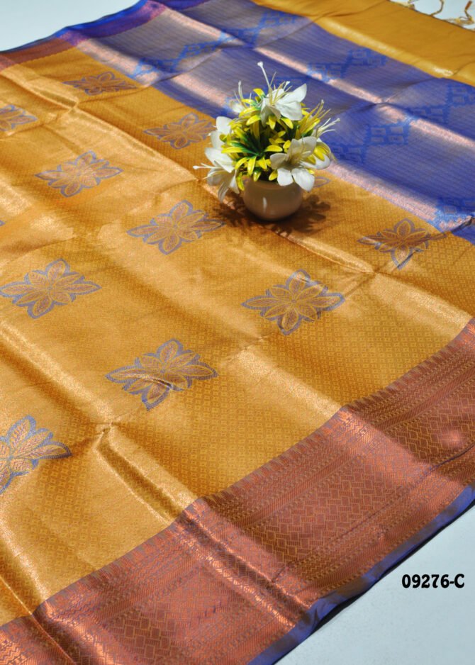 Kunthavai - 09276-C  Copper Tan Color Traditional Wear Cora Silk Saree CM1273913 (LR2C)