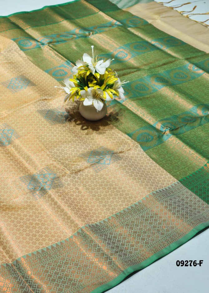 Kunthavai - 09276-F  Tan Color Traditional Wear Cora Silk Saree CM1273913 (LR2C)