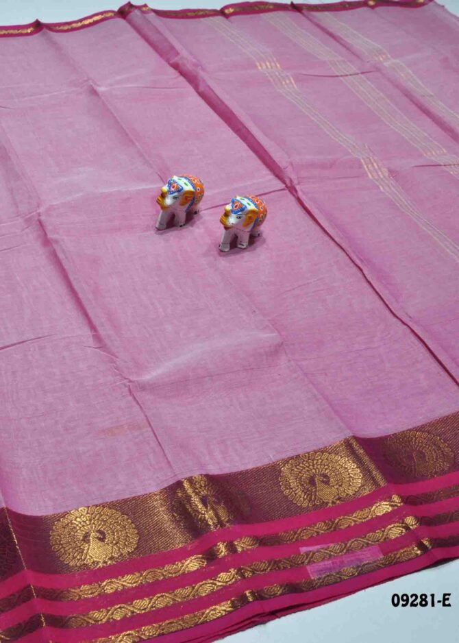 Drishya -09281-E   WineBerryPink Color Traditional Wear Plain Chettinad Cotton Saree CM1293403 [RR13E]