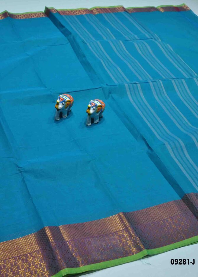 Thosika -09281-J  SkyBlue Color Traditional Wear Plain Chettinad Cotton Saree CM1293403 [RR13E]
