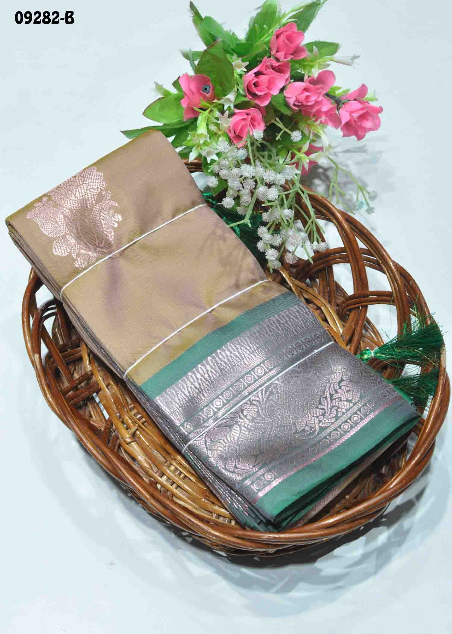 Ekanthika - 09282-B  SepiaBrown Color Traditional Look Lichi Silk Saree CM1283719 (RR1C)