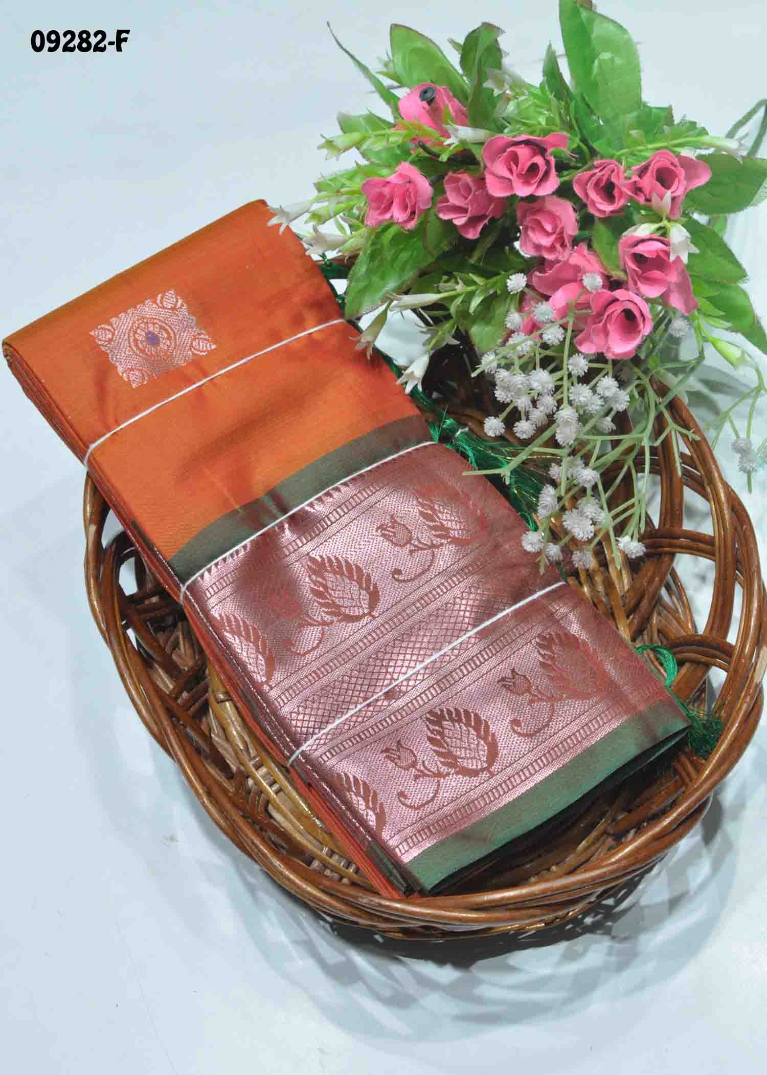 Ekanthika - 09282-F  DarkOrange Color Traditional Look Lichi Silk Saree CM1283719 (RR1C)