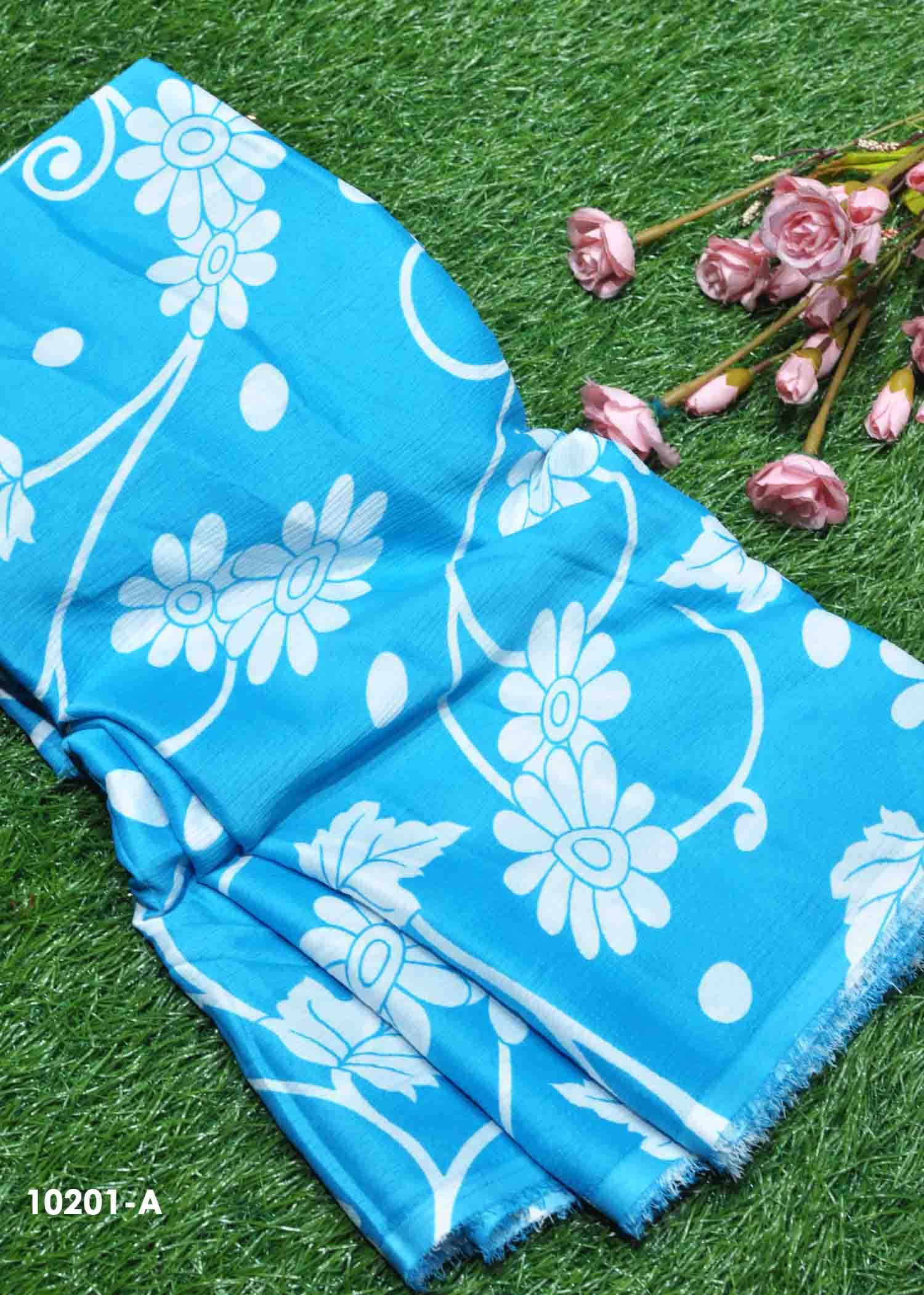 Yashika - 10201-A  SkyBlue Color Top, Frock & Nighty Popcorn Material CM1205345 (LR1C)