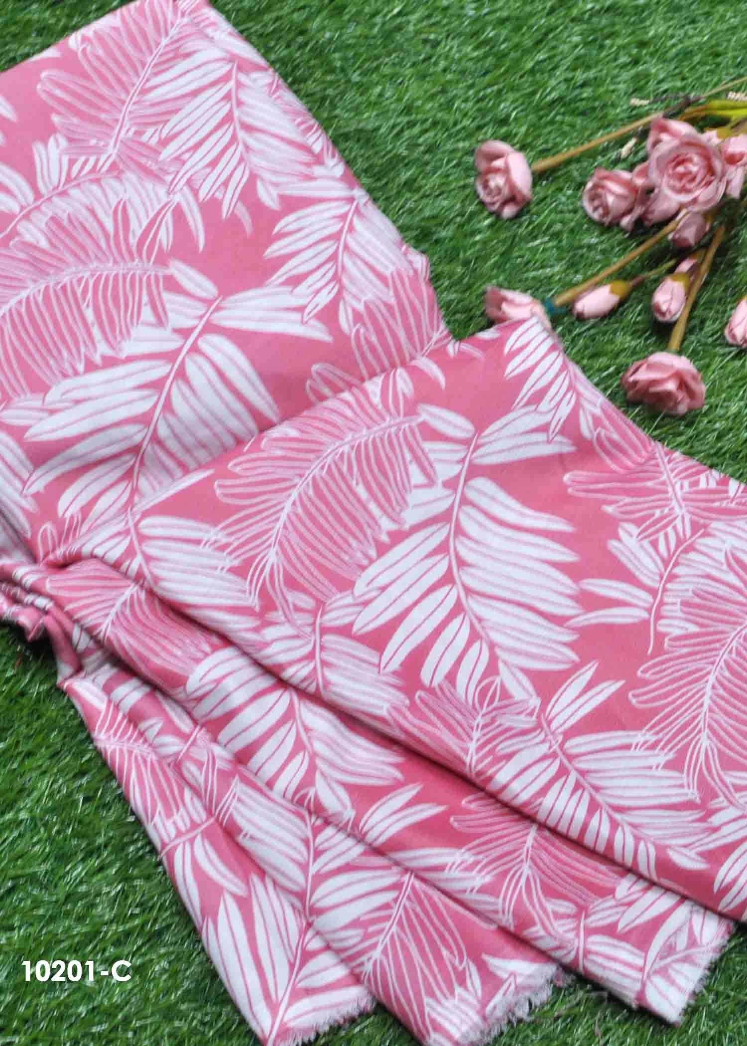 Yashika - 10201-C DazzlePink Color Top, Frock & Nighty Popcorn Material CM1205345 (LR1C)