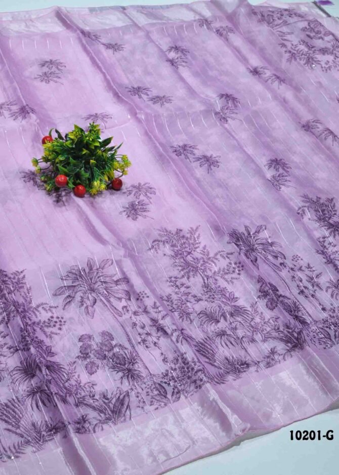 Kajal -10201-G  Pink Color New Arrival Trending Organza Saree CM1285396 (RR5D)