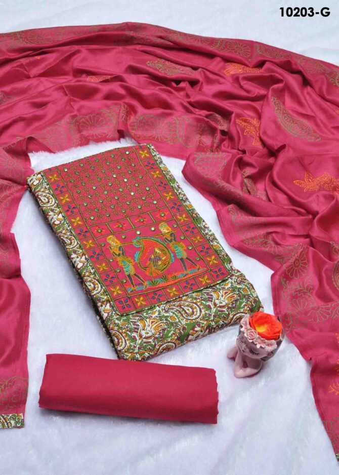 Shashini-10203-G  Green Color Ajrak Print Pure Cotton Salwar Material CM1303262 (LR1C)