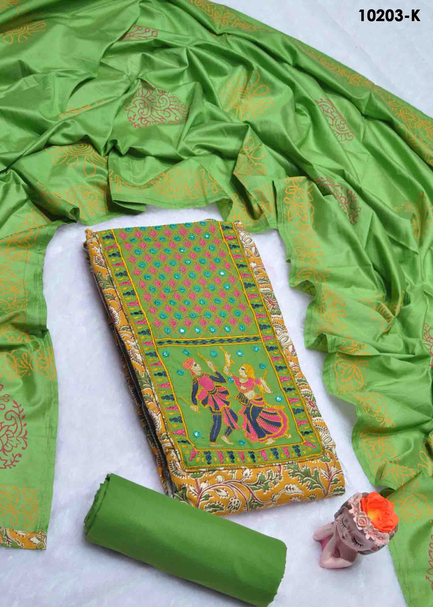 Shashini-10203-K  Mustard Color Ajrak Print Pure Cotton Salwar Material CM1303262 (LR1C)