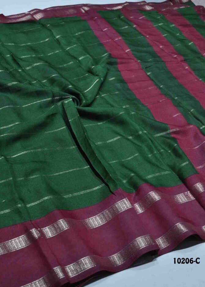 Amrutha -10206-C  DarkGreen Color New Arrival Elagant Look Moss Chiffon Saree CM1294399 (RR5C)