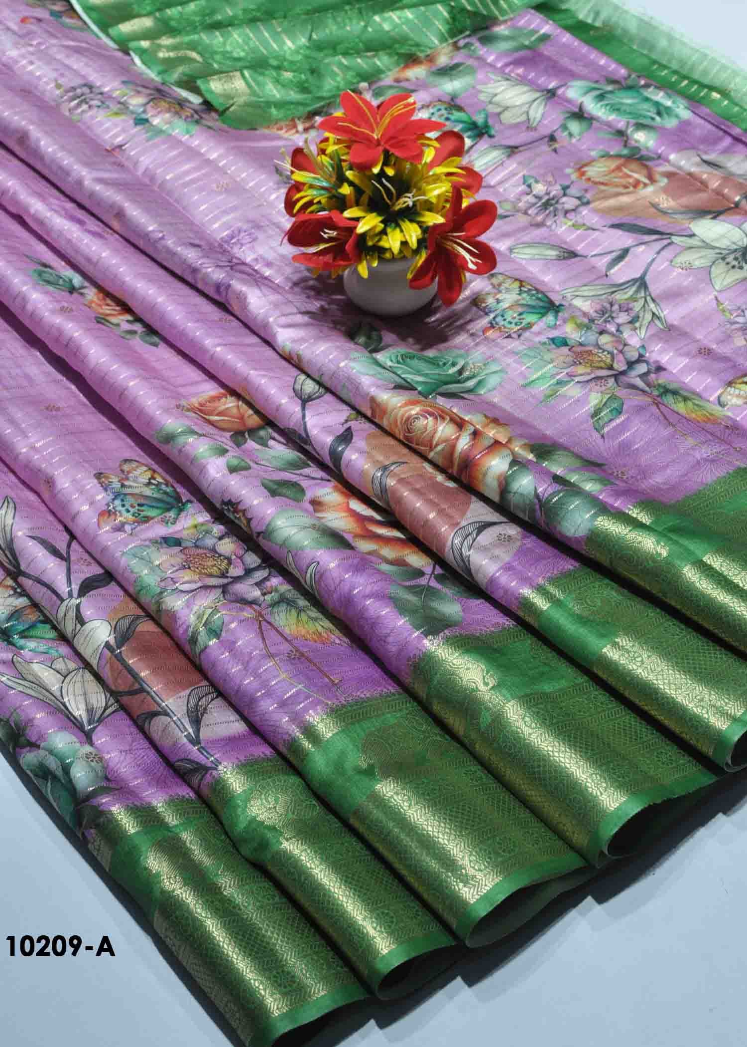 Azhini -10209-A WineberryPink Color Digtial Print Raw Silk Saree CM1299077 (LR3B)