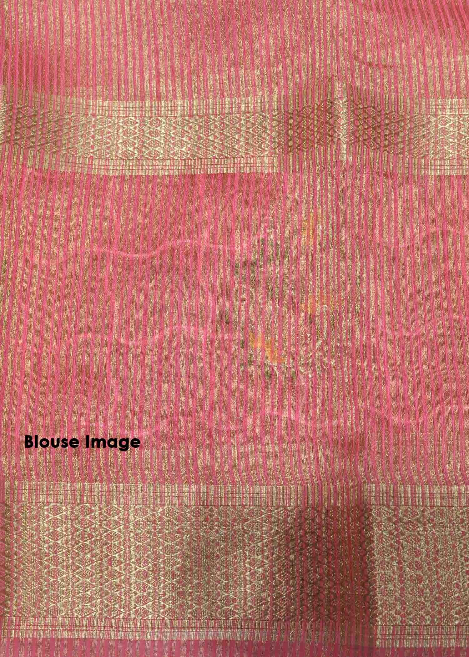 Lithvika -10210-F Pink Color Tissue Cotton Saree CM1287793 (LR5D)