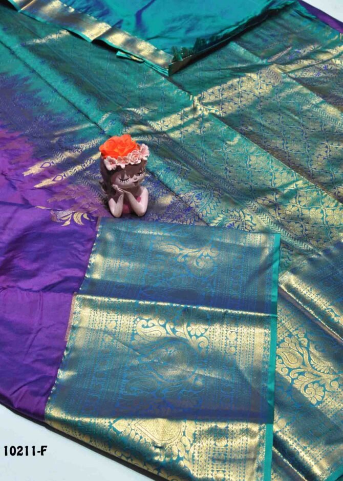 Padmavathi - 10210-F  DarkViolet Color Traditional Wear Semi-Pattu Saree CM1295363 (RR3D)