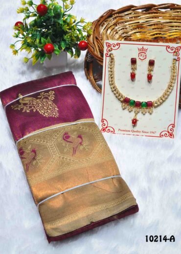 Rithvika - 10214-A  ClaretPurple Color Banarasi Silk Saree (With Free Accessories) CM1296956 (RR1B)