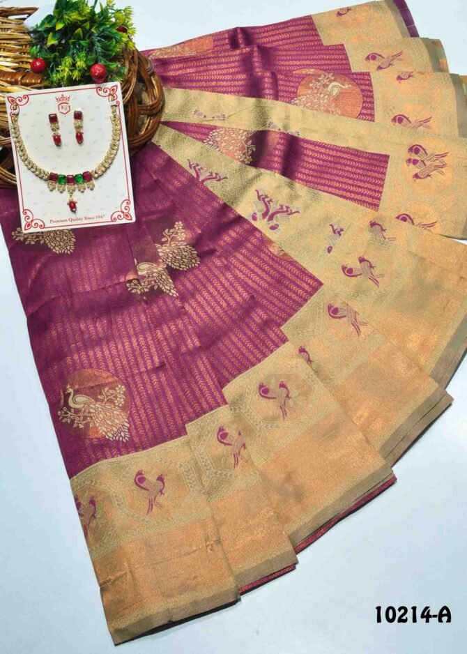 Rithvika - 10214-A  ClaretPurple Color Banarasi Silk Saree (With Free Accessories) CM1296956 (RR1B)