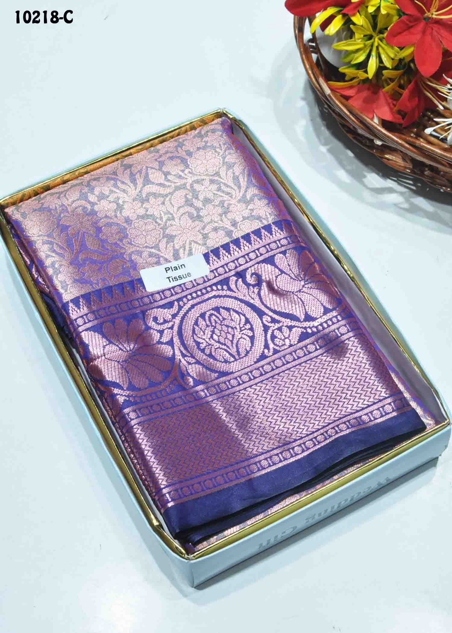 Sanjeevitha 10218-C IrisPurple Color Excellent Look Tissue Silk Saree CM1308536 (LR1B)